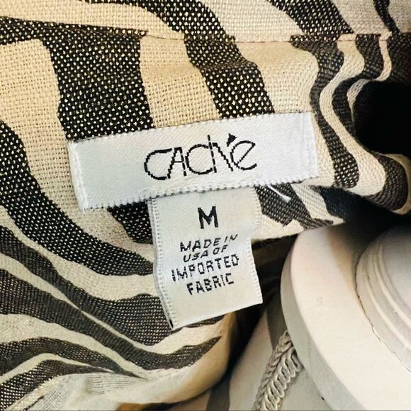 Cache Linen blend Beige and Tan Belted Jacket - Picture 10 of 11